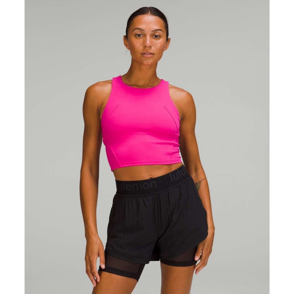 Lululemon Invigorate Training Tank Size 8 Bright Sonic Pink Cropped Top